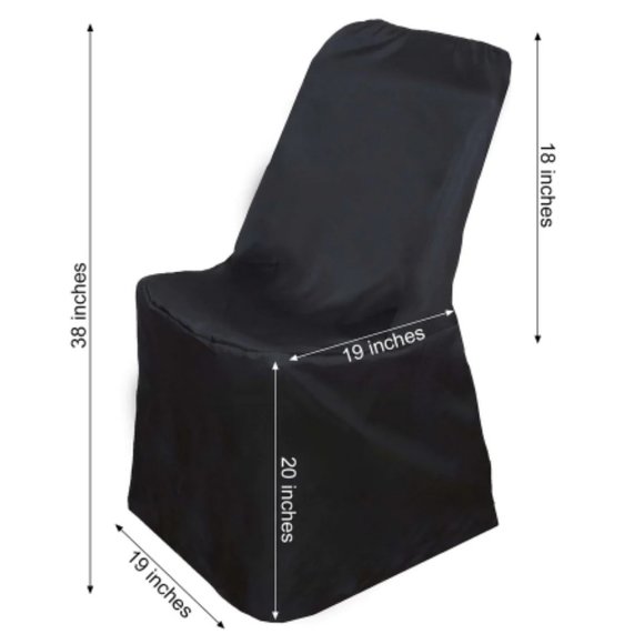 Black Polyester Lifetime Foldin and Durable Reusable 500 Chair Covers - Picture 3 of 4